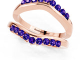 Rose gold Round Tanzanite Chevron Contour Band with Prong Setting_7