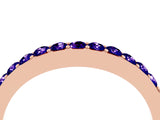 Rose gold Round Tanzanite Curved Wedding Band with Channel Setting_10