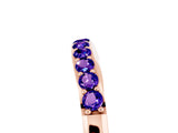 Rose gold Round Tanzanite Curved Wedding Band with Channel Setting_11