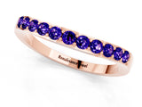 Rose gold Round Tanzanite Curved Wedding Band with Channel Setting_7