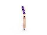 Rose gold Round Tanzanite Curved Wedding Band with Channel Setting_8