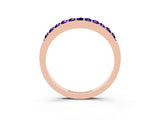 Rose gold Round Tanzanite Curved Wedding Band with Channel Setting_9