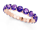 Rose gold Round Tanzanite Eternity Band with U-Prong Setting_31