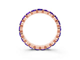 Rose gold Round Tanzanite Eternity Band with U-Prong Setting_33