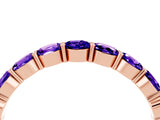 Rose gold Round Tanzanite Eternity Band with U-Prong Setting_34