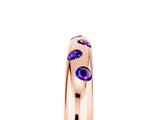 Rose gold Round Tanzanite Flush-Set Comfort Fit Band_11