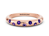 Rose gold Round Tanzanite Flush-Set Comfort Fit Band_6