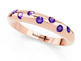 Rose gold Round Tanzanite Flush-Set Comfort Fit Band_7