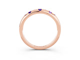 Rose gold Round Tanzanite Flush-Set Comfort Fit Band_9