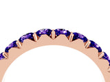 Rose gold Round Tanzanite Half Eternity Band with Classic Prong Setting_10