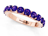 Rose gold Round Tanzanite Half Eternity Band with Classic Prong Setting_7