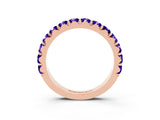 Rose gold Round Tanzanite Half Eternity Band with Classic Prong Setting_9