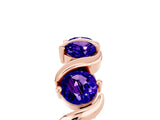 Rose gold Round Tanzanite Half Eternity Band with Wave Prong Setting_11