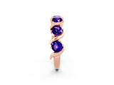 Rose gold Round Tanzanite Half Eternity Band with Wave Prong Setting_8
