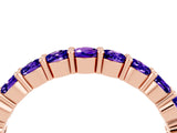 Rose gold Round Tanzanite Half-Eternity Prong-Set Band_10