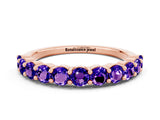 Rose gold Round Tanzanite Half-Eternity Prong-Set Band_6