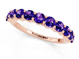 Rose gold Round Tanzanite Half-Eternity Prong-Set Band_7