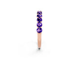Rose gold Round Tanzanite Half-Eternity Prong-Set Band_8