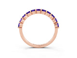 Rose gold Round Tanzanite Half-Eternity Prong-Set Band_9