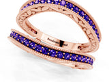 Rose gold Round Tanzanite Milgrain Eternity Band with Channel Setting_19