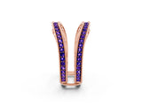 Rose gold Round Tanzanite Milgrain Eternity Band with Channel Setting_20