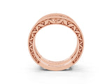 Rose gold Round Tanzanite Milgrain Eternity Band with Channel Setting_21