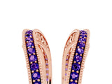 Rose gold Round Tanzanite Milgrain Eternity Band with Channel Setting_23
