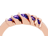 Rose gold Round Tanzanite Multi-Row Crossover Band_10