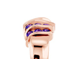 Rose gold Round Tanzanite Multi-Row Crossover Band_11