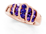 Rose gold Round Tanzanite Multi-Row Crossover Band_7