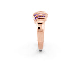 Rose gold Round Tanzanite Multi-Row Crossover Band_8