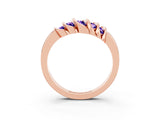 Rose gold Round Tanzanite Multi-Row Crossover Band_9