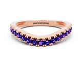 Rose gold Round Tanzanite Pavé Curved Band with Shared Prong Setting_6