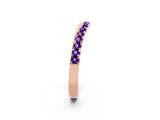 Rose gold Round Tanzanite Pavé Curved Band with Shared Prong Setting_8