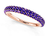Rose gold Round Tanzanite Pavé Eternity Band with Shared Prong Setting_7