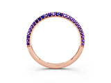 Rose gold Round Tanzanite Pavé Eternity Band with Shared Prong Setting_9
