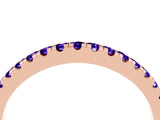 Rose gold Round Tanzanite Pavé Half Eternity Band with Shared Prong Setting_10