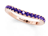 Rose gold Round Tanzanite Pavé Half Eternity Band with Shared Prong Setting_7