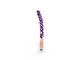 Rose gold Round Tanzanite Pavé Half Eternity Band with Shared Prong Setting_8