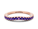 Rose gold Round Tanzanite Pavé Set Curved Wedding Band_6
