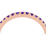 Rose gold Round Tanzanite Pavé Set Eternity Band with Micro Prong Setting_10