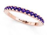 Rose gold Round Tanzanite Pavé Set Eternity Band with Micro Prong Setting_7