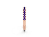 Rose gold Round Tanzanite Pavé Set Eternity Band with Micro Prong Setting_8