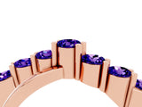 Rose gold Round Tanzanite Prong-Set Crossover Band_10