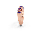 Rose gold Round Tanzanite Prong-Set Crossover Band_8