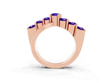 Rose gold Round Tanzanite Prong-Set Crossover Band_9