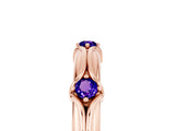 Rose gold Round Tanzanite Prong Set Milgrain Eternity Band_11