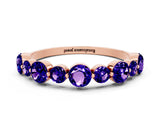 Rose gold Round Tanzanite Scalloped Prong Set Eternity Band_18