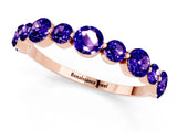 Rose gold Round Tanzanite Scalloped Prong Set Eternity Band_19
