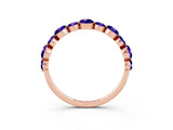 Rose gold Round Tanzanite Scalloped Prong Set Eternity Band_21